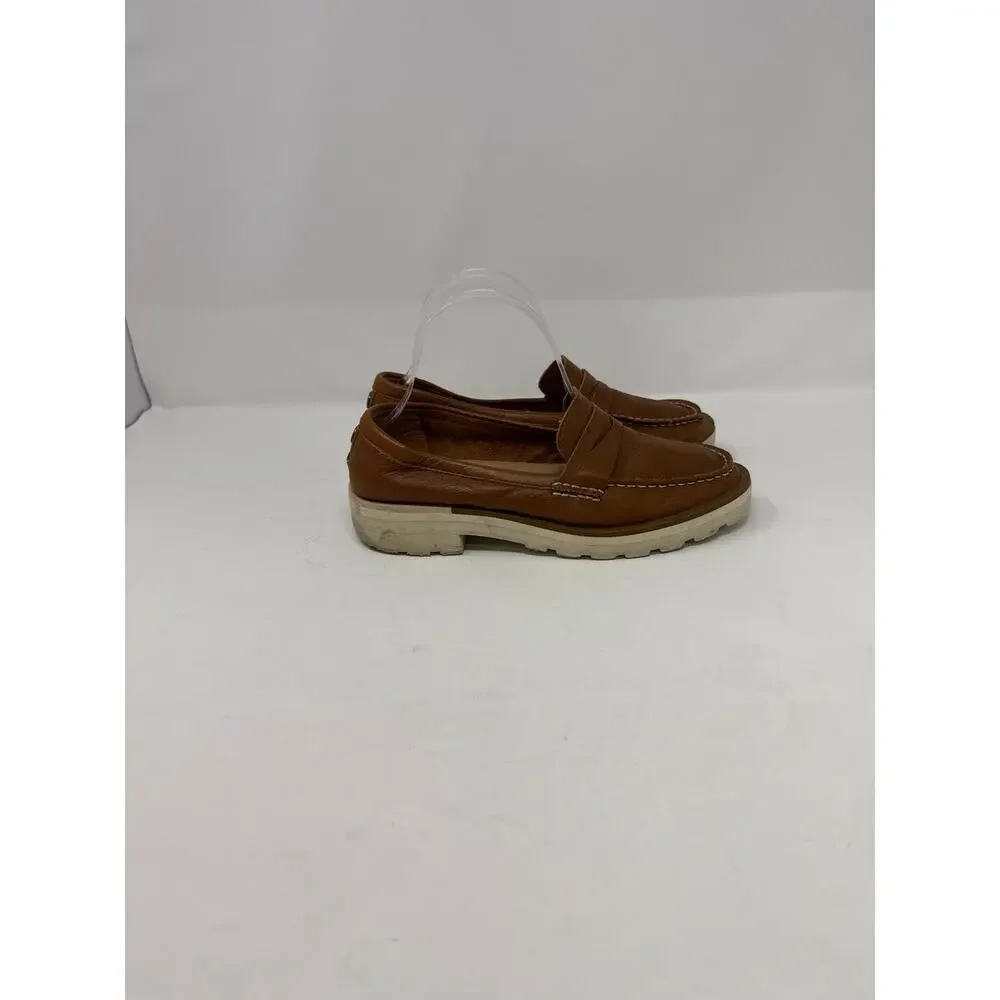 Sperry Size 7.5 Top Sider Penny Loafer Super Soft Leather Tan Brown Cushioned